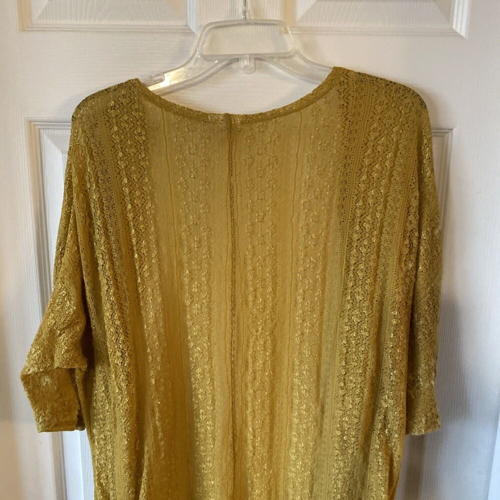 Lularoe Beach Cover Up Women’s Size Medium Yellow Ochre Open Front - Picture 7 of 10